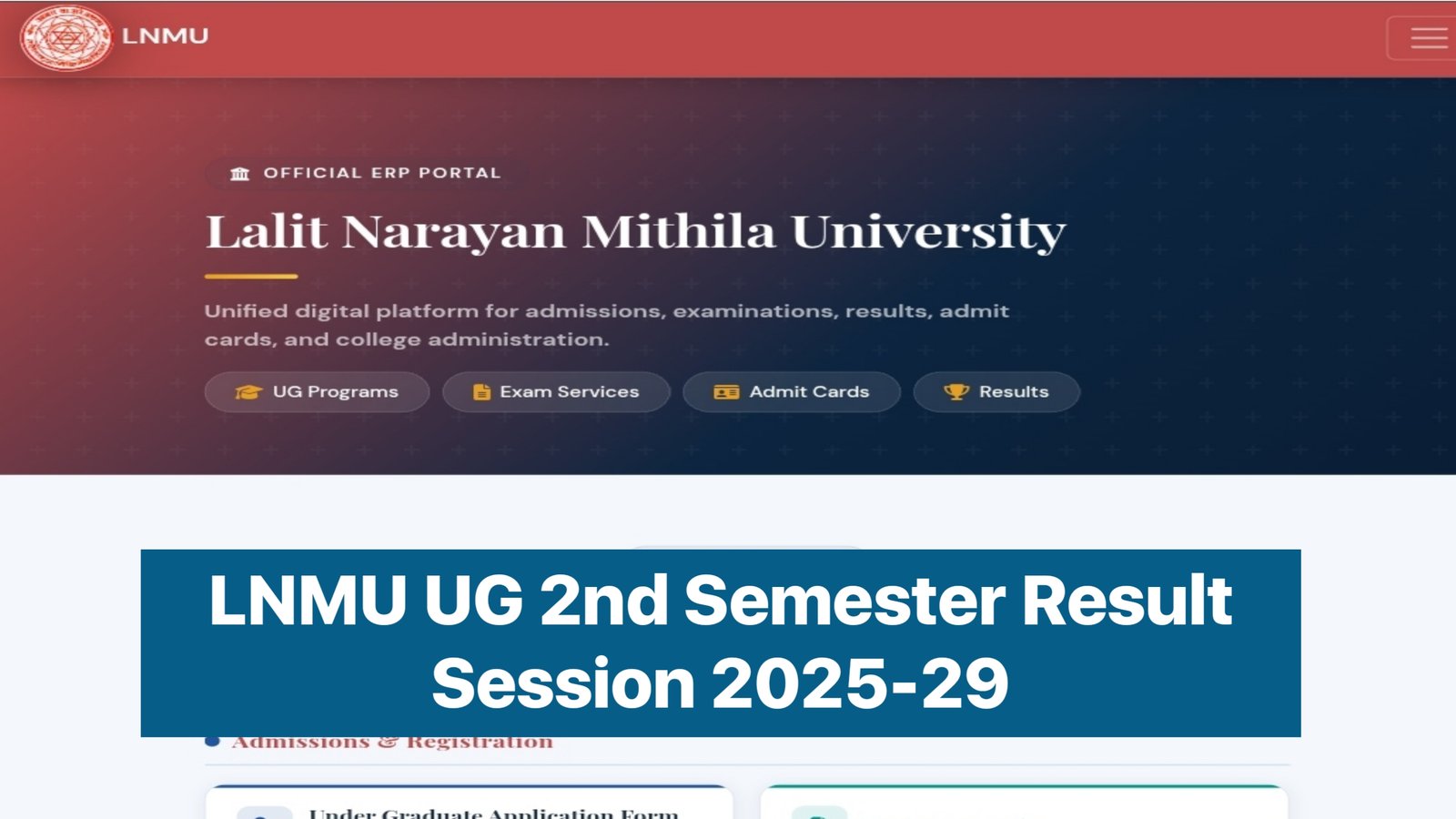LNMU UG 2nd Semester Result 2026 Session 2025-29 - BA/BSc BCom Result Second Semester