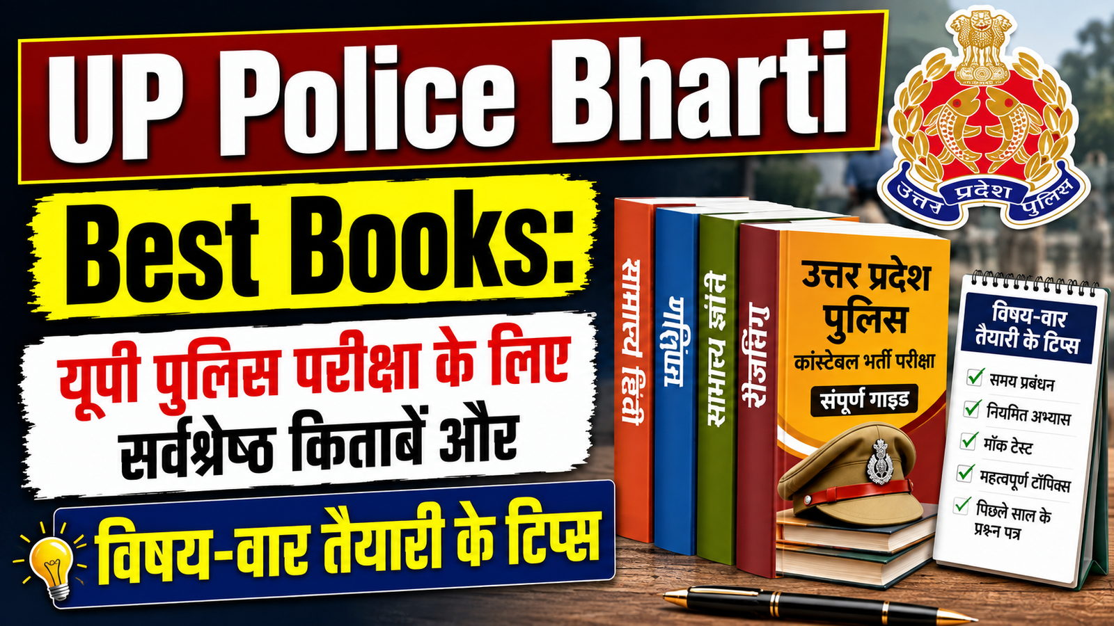 UP Police Bharti Best Books: यूपी पुलिस परीक्षा के लिए सर्वश्रेष्ठ किताबें और विषय-वार तैयारी के टिप्स