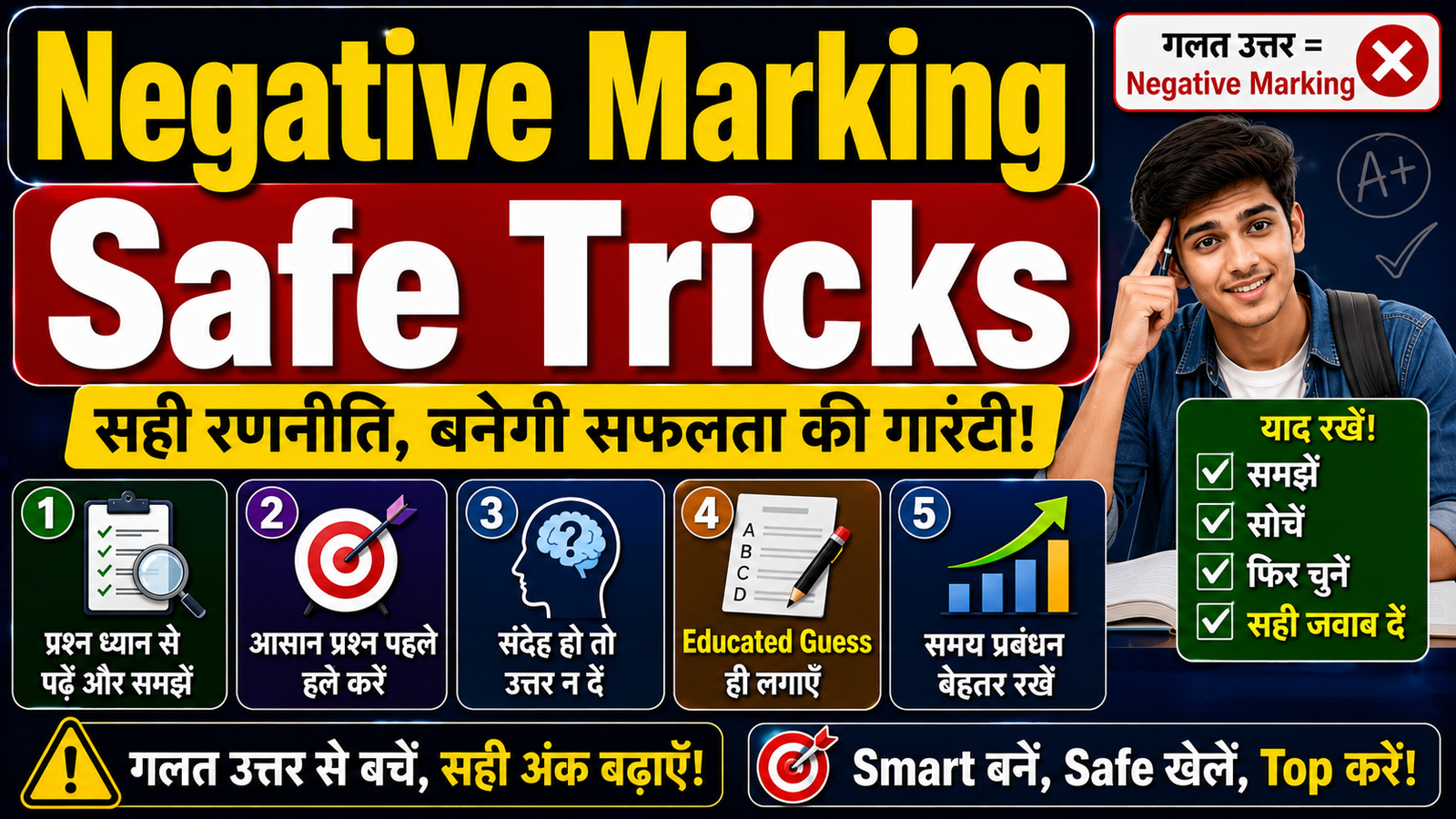 Negative Marking Safe Tricks In Hindi: सरकारी नौकरी की परीक्षाओं में नेगेटिव मार्किंग से कैसे बचें?