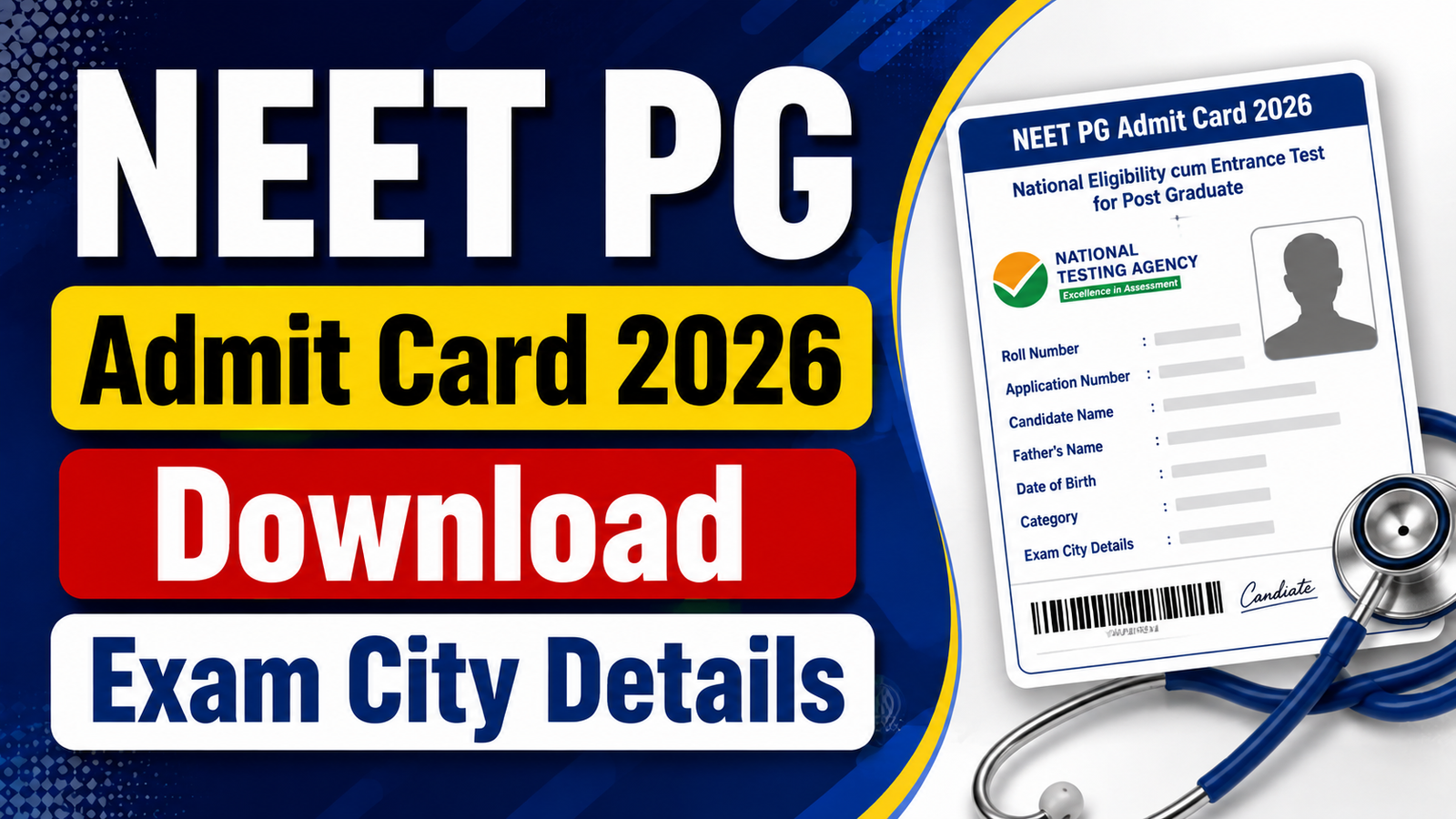 NEET PG Admit Card 2026 Download: Exam City Details
