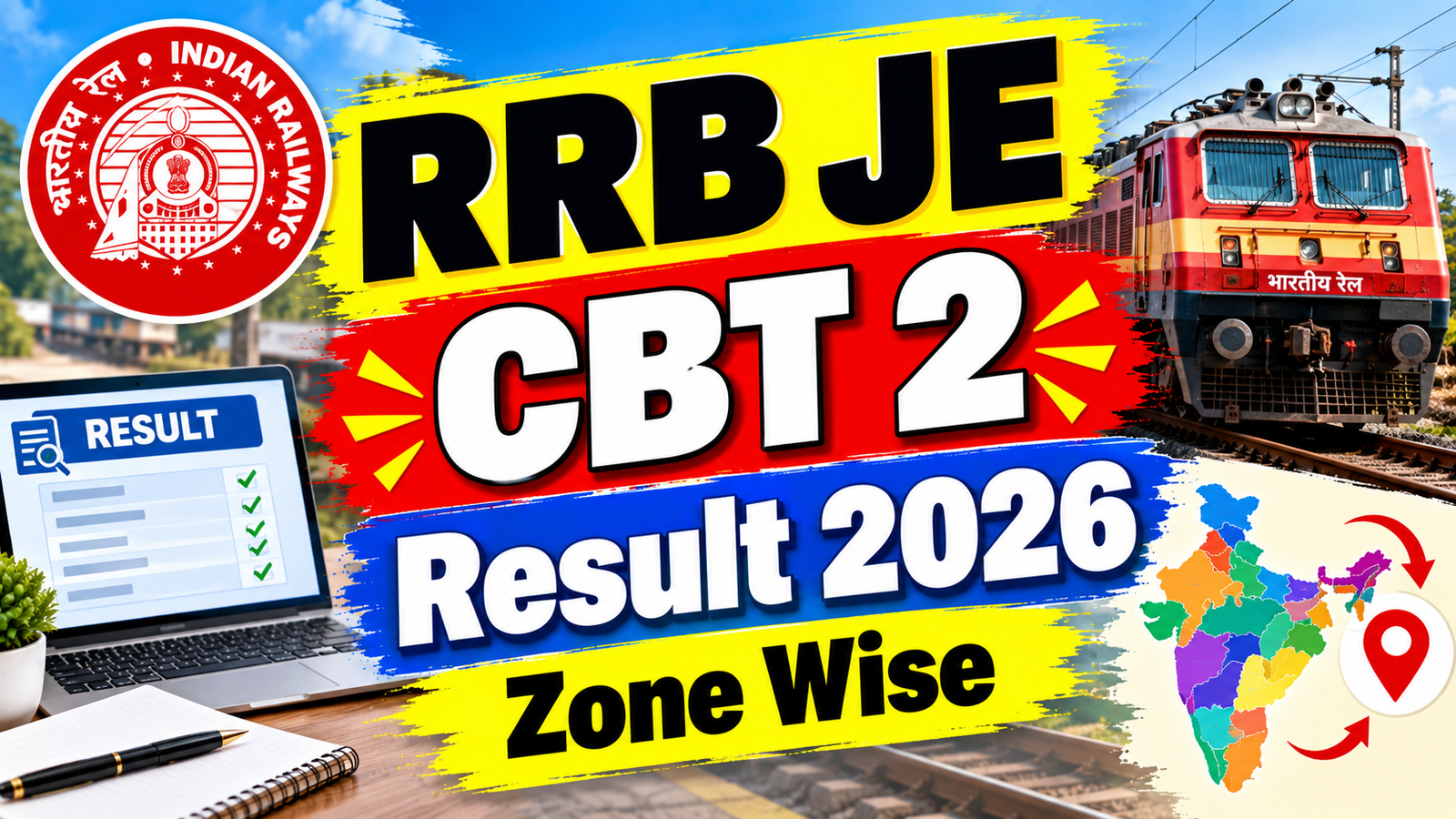 RRB JE CBT 2 Result 2026 Zone Wise : सभी रीजन का रिजल्ट कट ऑफ देखें पूरी जानकारी