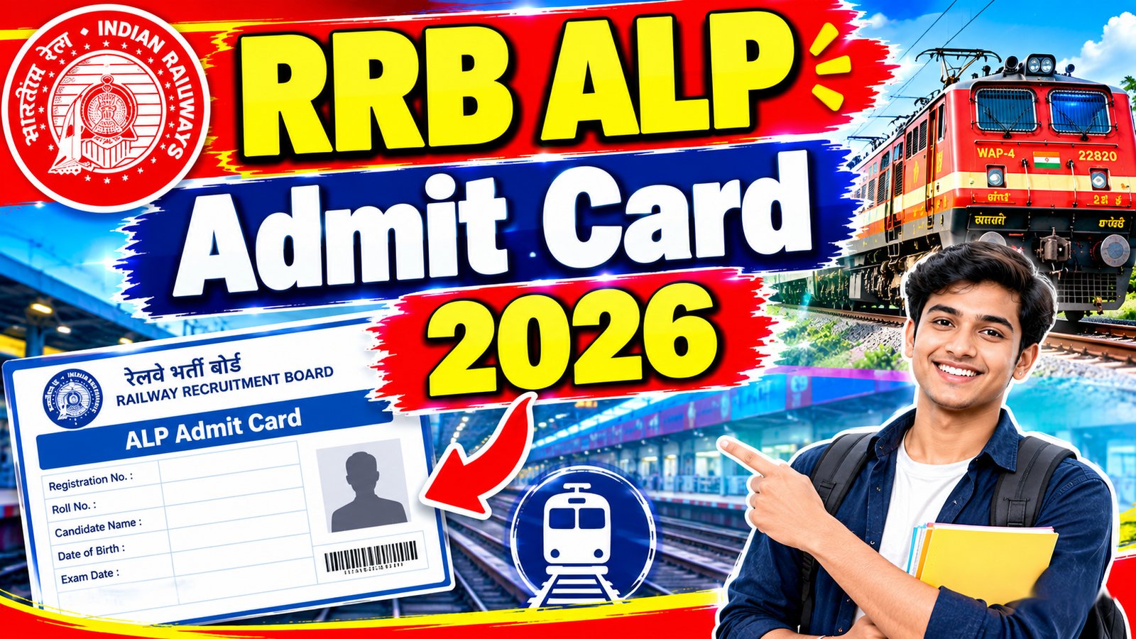 RRB ALP Admit Card 2026: CEN 01/2026 Exam City /Exam Date